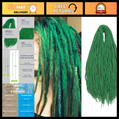 Wool dreadlock extensions - 20",